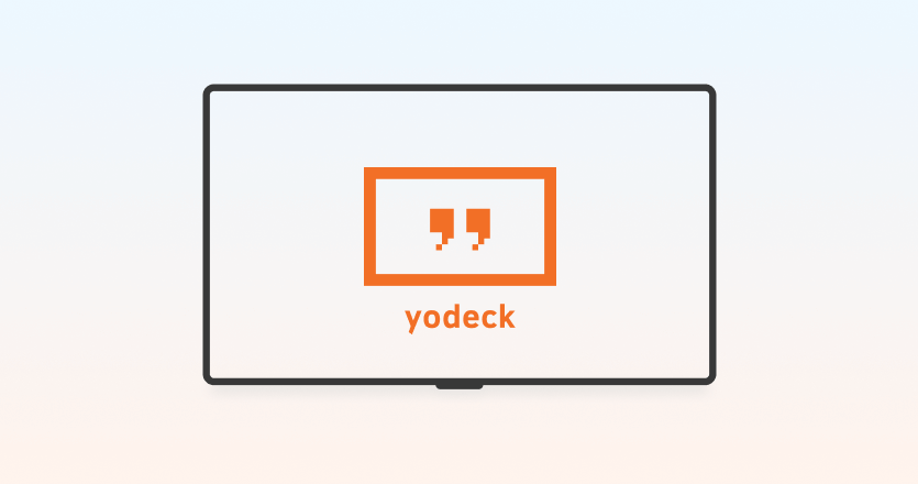 a screen showing the logo of the digital signage software Yodeck