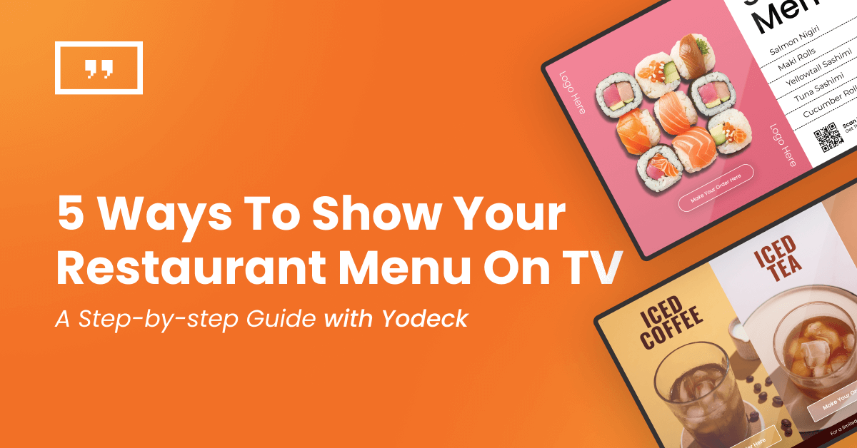 restaurant menu on tv