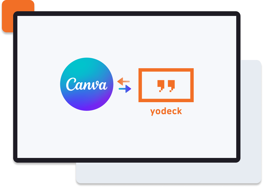 A screen showcasing the logos of Canva and Yodeck