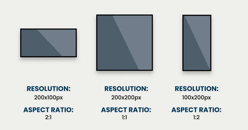 Examples of different aspect ratios