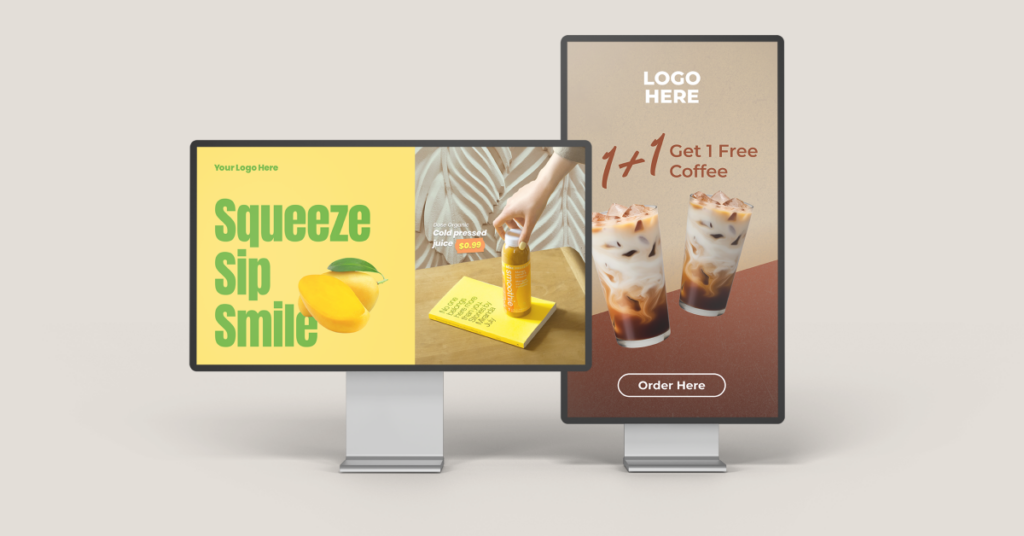 digital signage displays with different aspect ratios