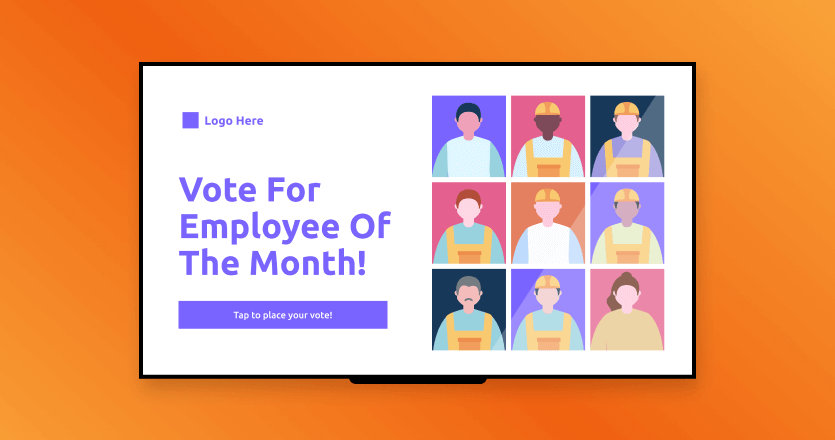 An interactive screen that showcasing a an employee of the month