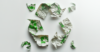 Sustainability logo made of paper