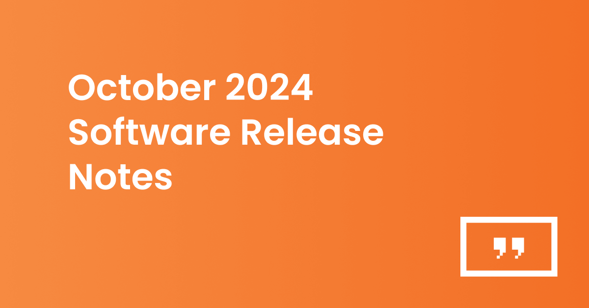 October software release notes