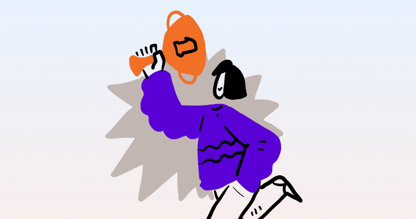 Illustration of a person winning a trophy