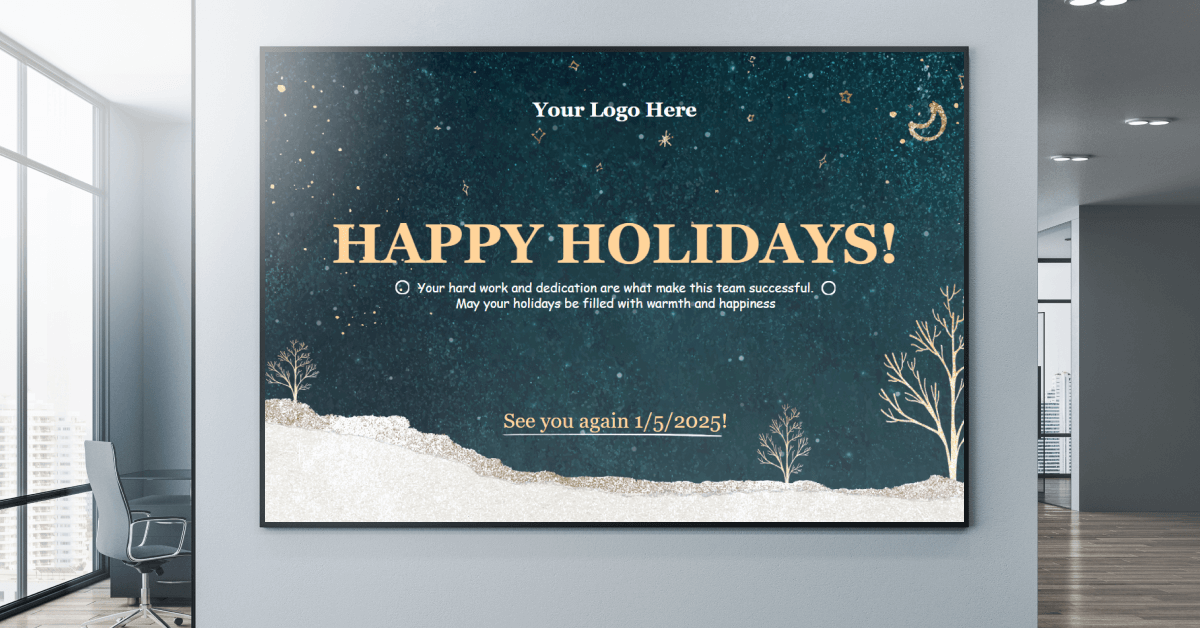 Create a happy workplace sharing holiday messages to employees