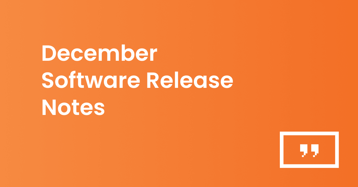 December release notes