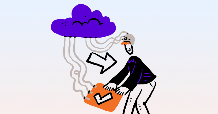 A person connected to a cloud